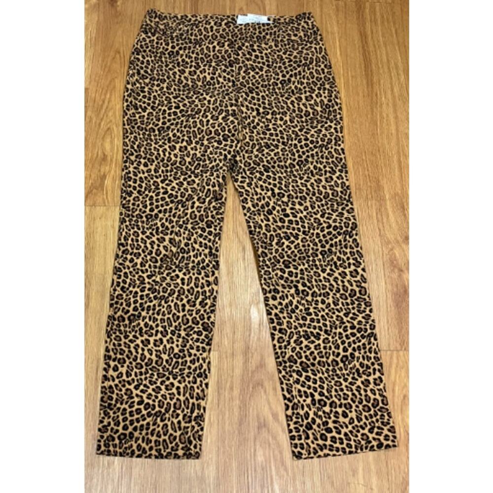 JM Collection Women's  Cheetah Printed Rivet Pants Size L
